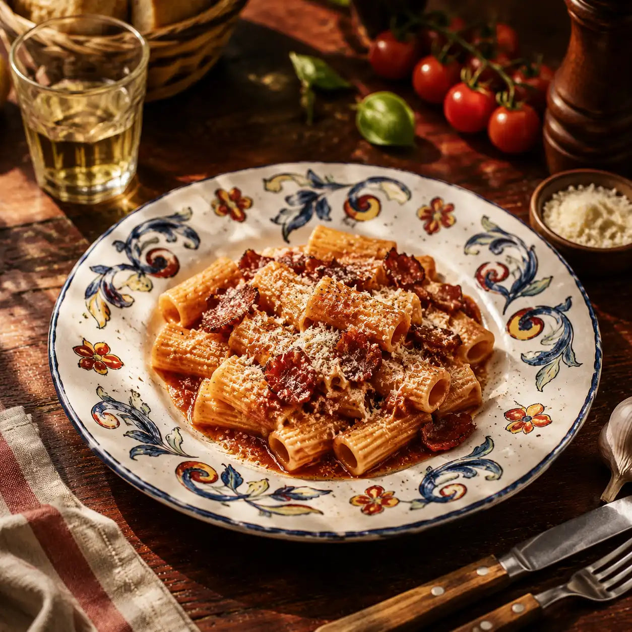 Rigatoni All'Amatrician chez Rarita